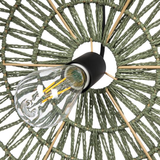 Hello Honey® 19.5" Boho Open Weave Metal and Paper Rope Ceiling Light